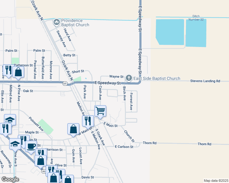 map of restaurants, bars, coffee shops, grocery stores, and more near 436 Marcus Drive in Trumann
