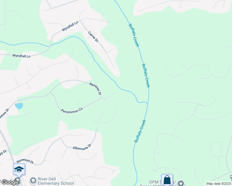 map of restaurants, bars, coffee shops, grocery stores, and more near 2212 Persimmon Circle in Clayton