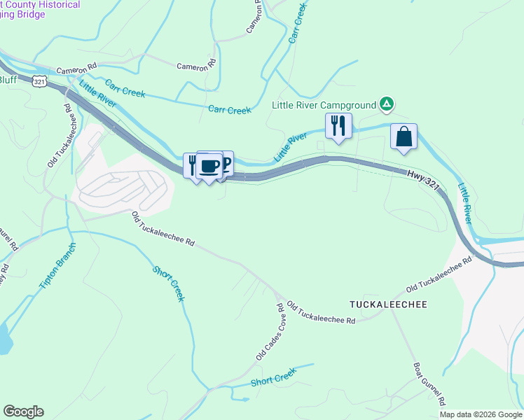 map of restaurants, bars, coffee shops, grocery stores, and more near Townsend Historical Trail in Townsend