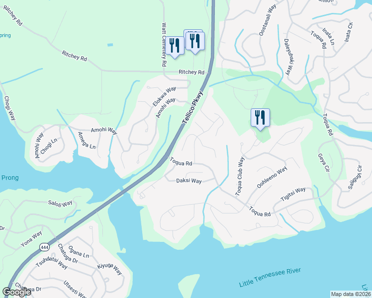 map of restaurants, bars, coffee shops, grocery stores, and more near 213 Choowa Trce in Loudon
