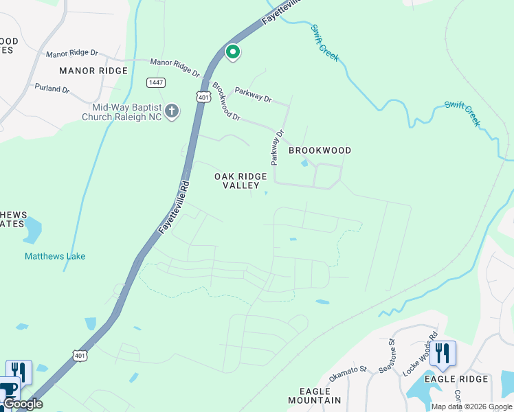 map of restaurants, bars, coffee shops, grocery stores, and more near 7025 Sorrell Ln in Raleigh