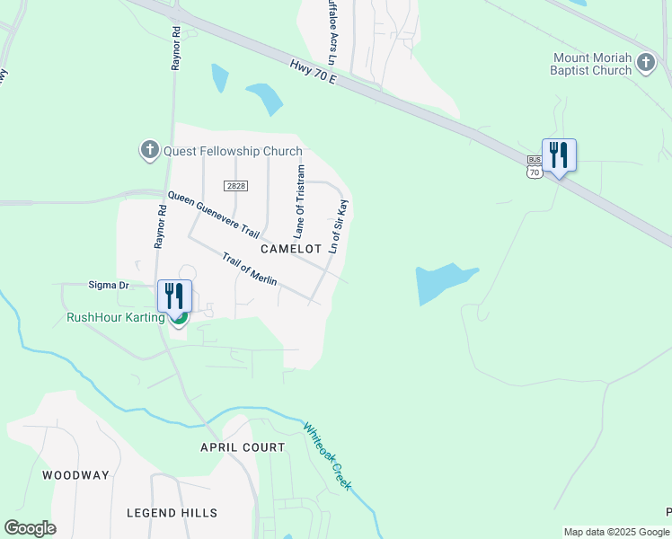 map of restaurants, bars, coffee shops, grocery stores, and more near 229 Ln of Sir Kay in Garner