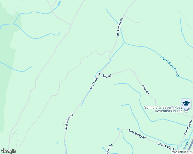 map of restaurants, bars, coffee shops, grocery stores, and more near Back Valley Road in Spring City