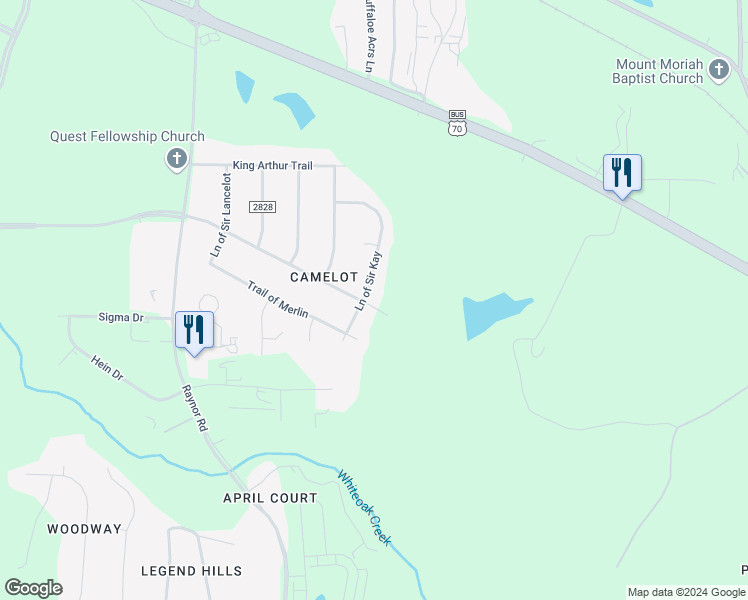 map of restaurants, bars, coffee shops, grocery stores, and more near 229 Ln of Sir Kay in Garner
