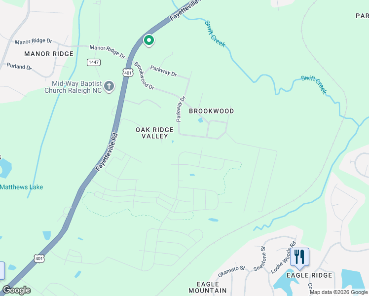 map of restaurants, bars, coffee shops, grocery stores, and more near 7021 Sorrell Lane in Raleigh