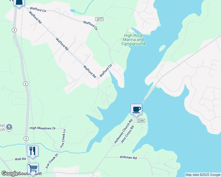map of restaurants, bars, coffee shops, grocery stores, and more near 291 Shepps Boat Dock Road in Lexington