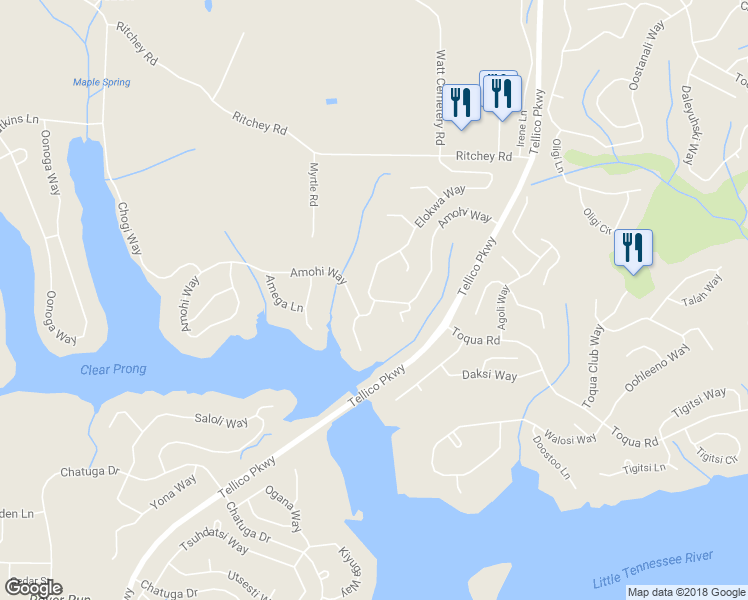 map of restaurants, bars, coffee shops, grocery stores, and more near 121 Elokwa Way in Loudon