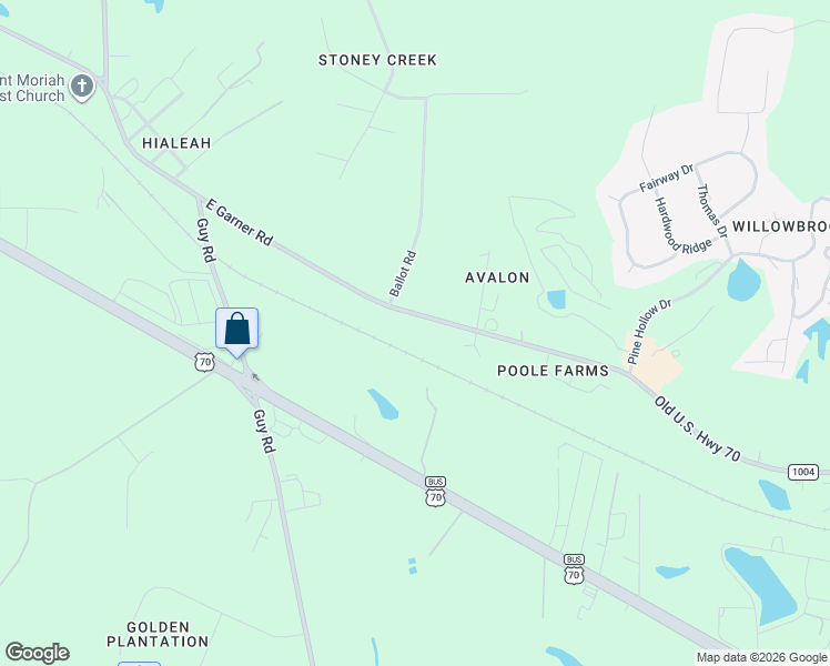 map of restaurants, bars, coffee shops, grocery stores, and more near 3600 Mount Moriah Drive in Clayton