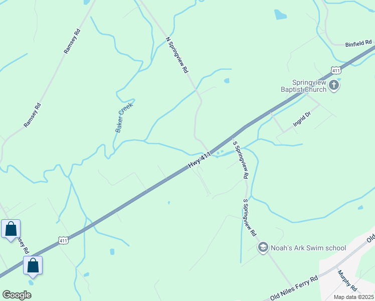 map of restaurants, bars, coffee shops, grocery stores, and more near 4601 U.S. 411 in Maryville