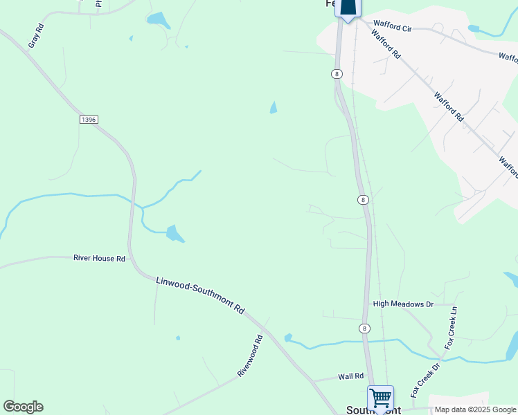 map of restaurants, bars, coffee shops, grocery stores, and more near North Carolina 8 in Lexington