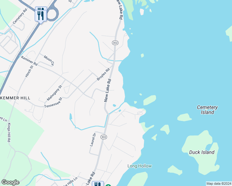 map of restaurants, bars, coffee shops, grocery stores, and more near 1235 New Lake Road in Spring City
