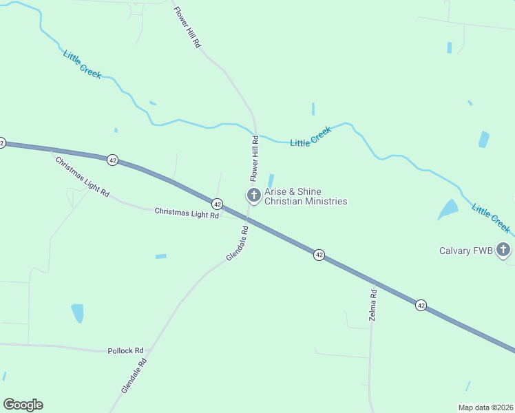 map of restaurants, bars, coffee shops, grocery stores, and more near 5466 Flower Hill Road in Kenly