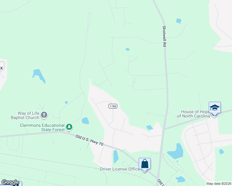 map of restaurants, bars, coffee shops, grocery stores, and more near 2040 Pine Bark Lane in Clayton