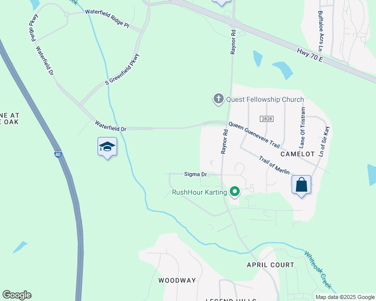 map of restaurants, bars, coffee shops, grocery stores, and more near 5232 Raynor Road in Garner