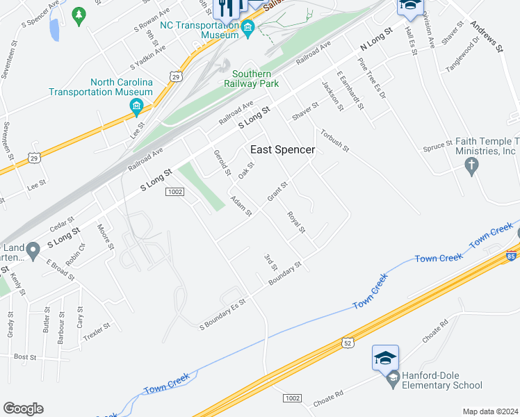 map of restaurants, bars, coffee shops, grocery stores, and more near 366 Goroid Street in Salisbury