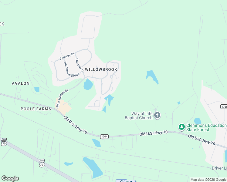 map of restaurants, bars, coffee shops, grocery stores, and more near 17 Nicklaus Way in Clayton