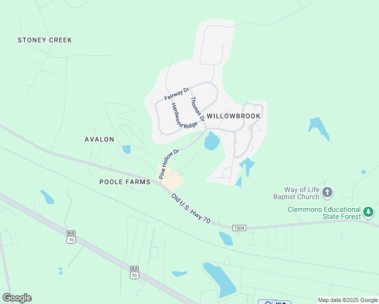 map of restaurants, bars, coffee shops, grocery stores, and more near 3629 Pine Hollow Drive in Clayton