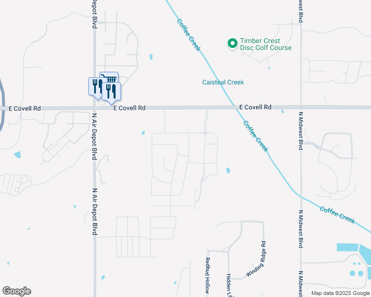 map of restaurants, bars, coffee shops, grocery stores, and more near 2401 Santa Monica Street in Edmond