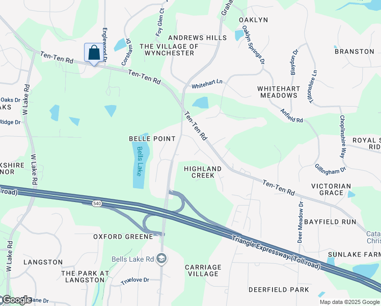 map of restaurants, bars, coffee shops, grocery stores, and more near 3004 Geiger Circle in Apex