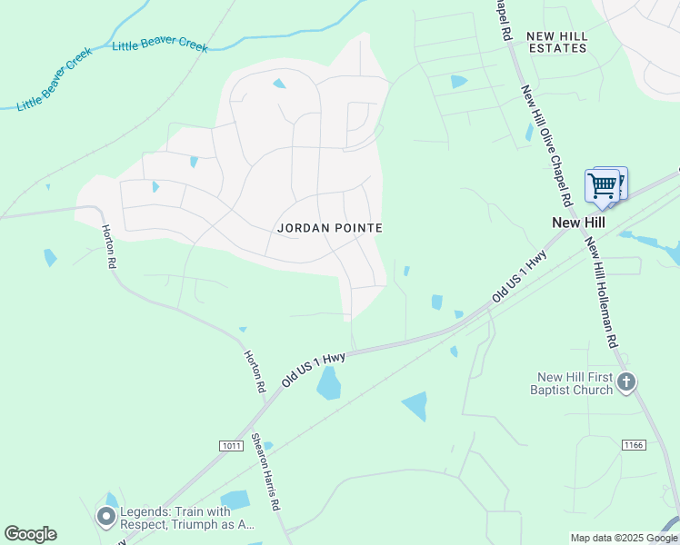 map of restaurants, bars, coffee shops, grocery stores, and more near 2917 Jordan Pointe Boulevard in New Hill