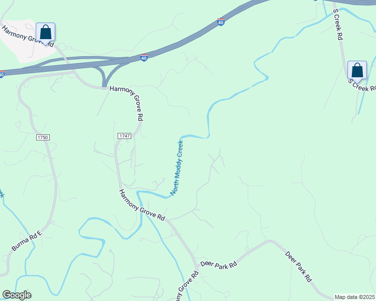 map of restaurants, bars, coffee shops, grocery stores, and more near 214 Fender Brook Drive in Nebo