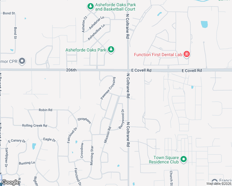 map of restaurants, bars, coffee shops, grocery stores, and more near 2713 Mission Drive in Edmond
