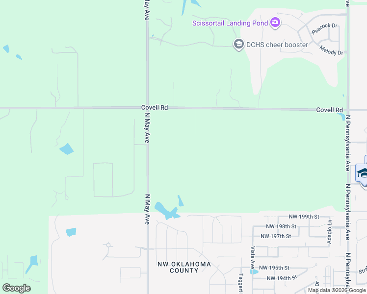 map of restaurants, bars, coffee shops, grocery stores, and more near 20400 Antler Farms Drive in Edmond
