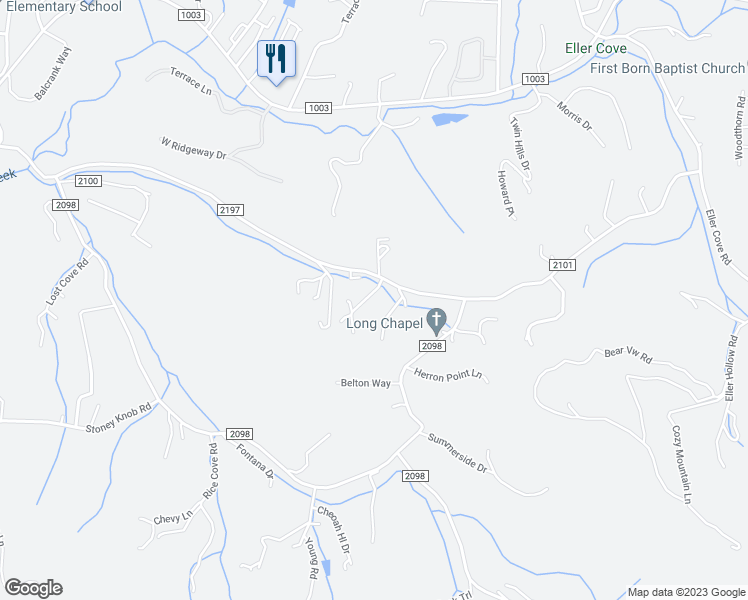 map of restaurants, bars, coffee shops, grocery stores, and more near 2 Snapfinger Drive in Weaverville