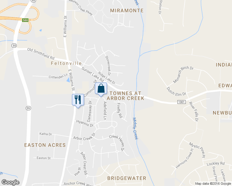 map of restaurants, bars, coffee shops, grocery stores, and more near 159 Florians Drive in Holly Springs