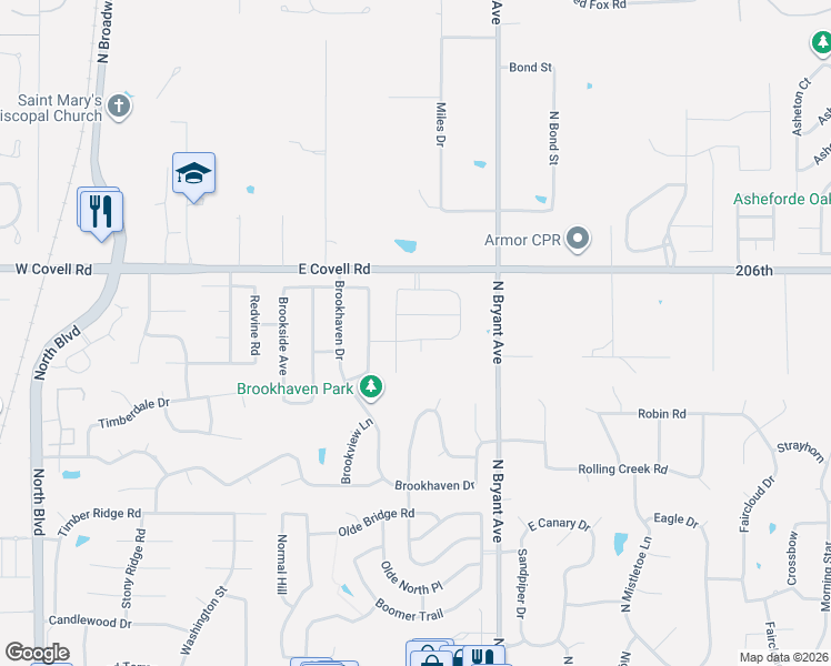 map of restaurants, bars, coffee shops, grocery stores, and more near 1209 Lemon Ranch Road in Edmond