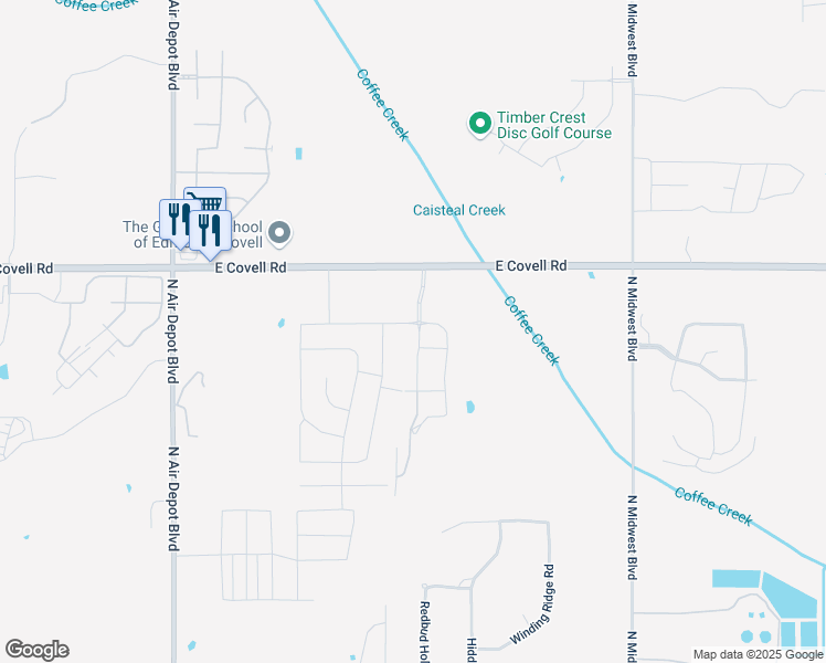 map of restaurants, bars, coffee shops, grocery stores, and more near 6333 Oxnard Street in Edmond