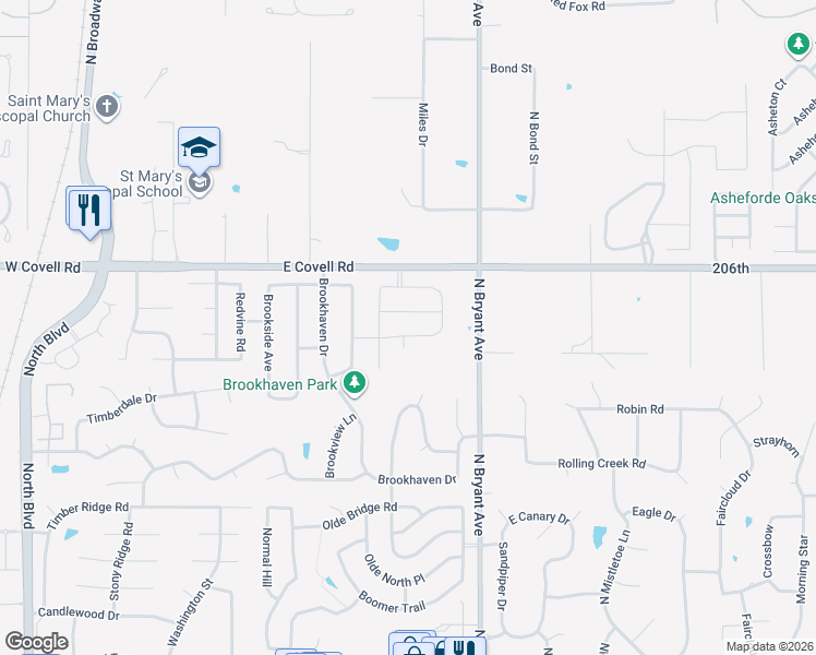 map of restaurants, bars, coffee shops, grocery stores, and more near 1209 Lemon Ranch Road in Edmond