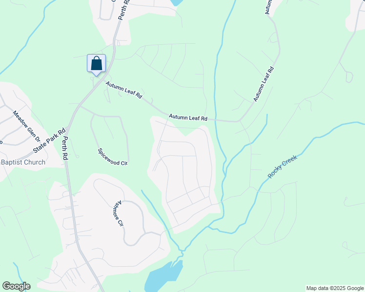 map of restaurants, bars, coffee shops, grocery stores, and more near 120 Rooster Tail Lane in Troutman
