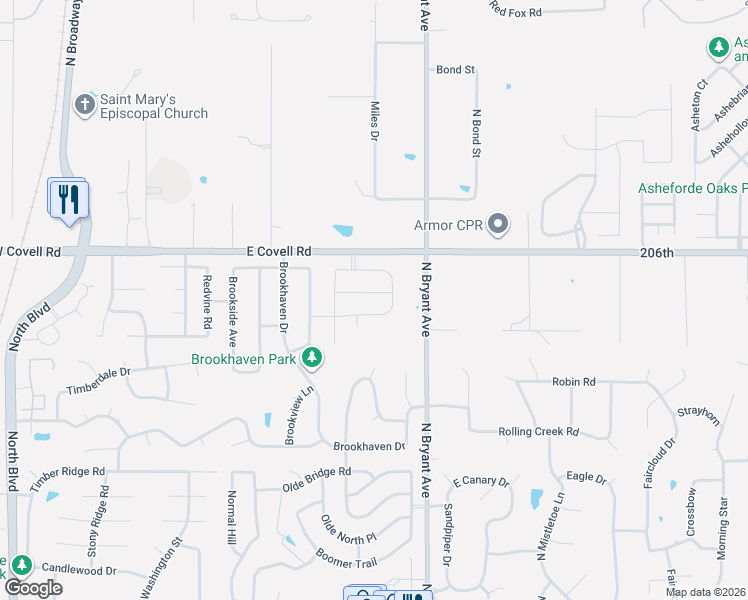 map of restaurants, bars, coffee shops, grocery stores, and more near 1324 Lemon Ranch Road in Edmond