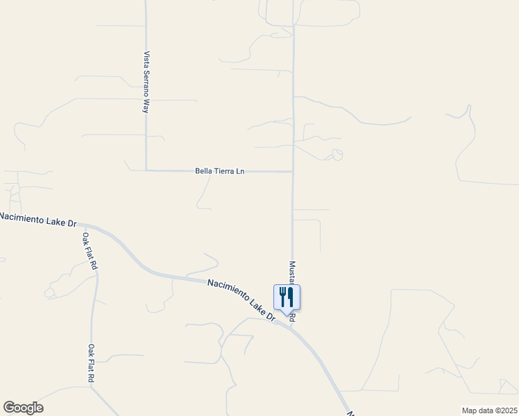 map of restaurants, bars, coffee shops, grocery stores, and more near 5395 Mustard Creek Road in Paso Robles