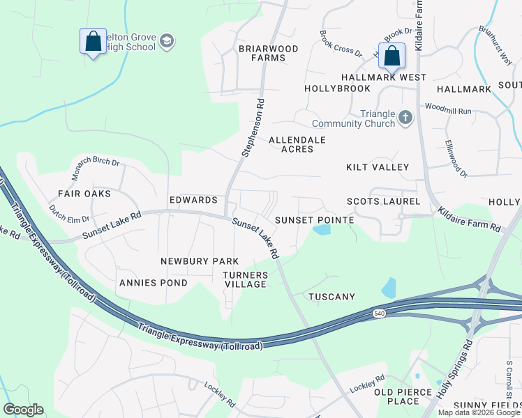 map of restaurants, bars, coffee shops, grocery stores, and more near 2000 McChesney Hill Loop in Apex