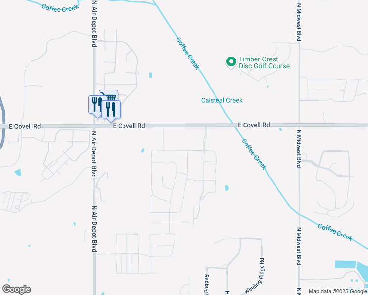 map of restaurants, bars, coffee shops, grocery stores, and more near 6301 Oxnard Street in Edmond