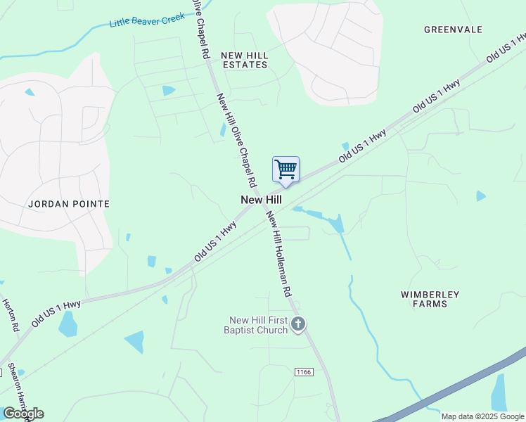 map of restaurants, bars, coffee shops, grocery stores, and more near in New Hill