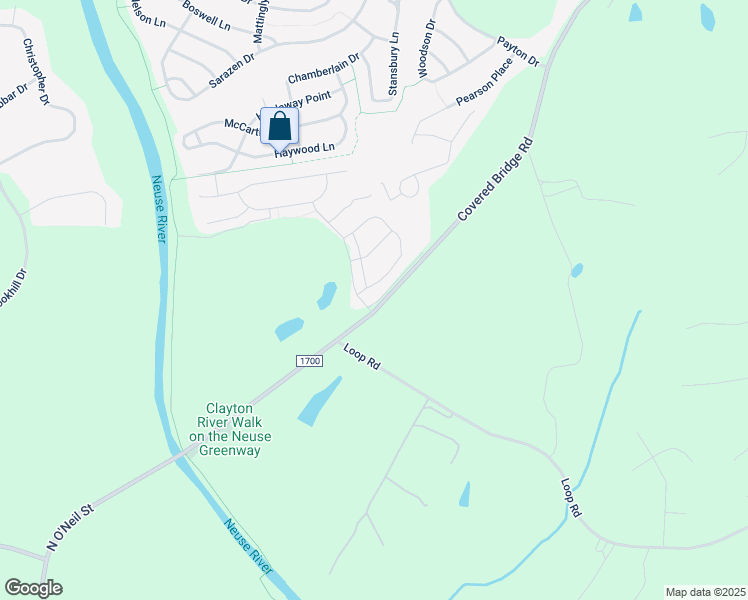 map of restaurants, bars, coffee shops, grocery stores, and more near 3131 Covered Bridge Road in Clayton