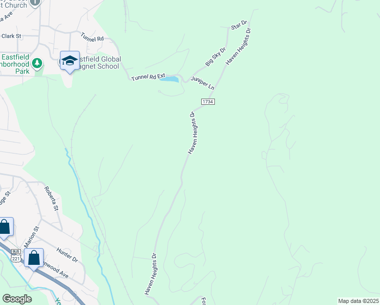 map of restaurants, bars, coffee shops, grocery stores, and more near Haven Heights Drive in Marion