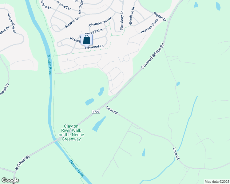 map of restaurants, bars, coffee shops, grocery stores, and more near 3131 Covered Bridge Road in Clayton