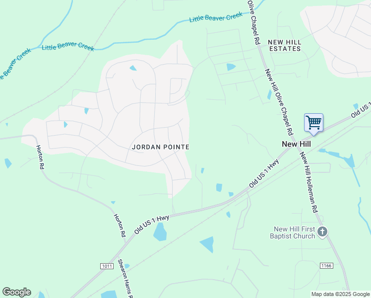 map of restaurants, bars, coffee shops, grocery stores, and more near 3445 Jordan Shires Drive in New Hill