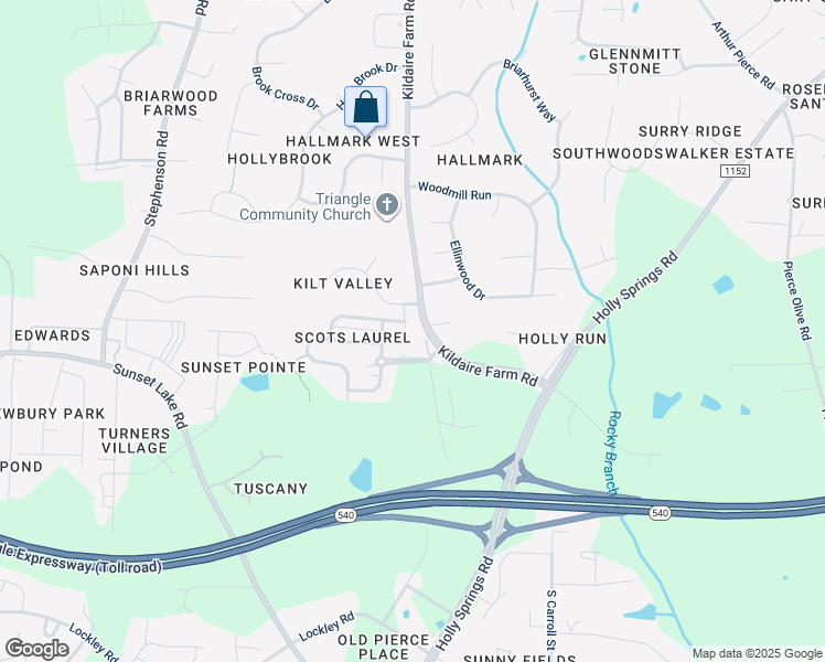 map of restaurants, bars, coffee shops, grocery stores, and more near 105 Havelock Court in Apex