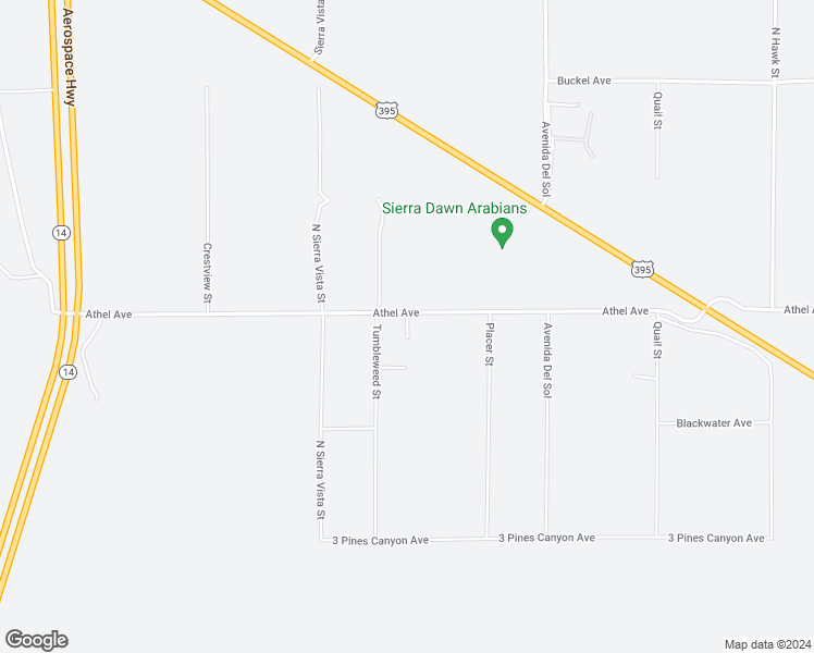 map of restaurants, bars, coffee shops, grocery stores, and more near Bull Run Street in Inyokern