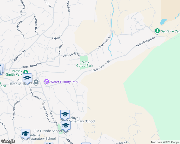 map of restaurants, bars, coffee shops, grocery stores, and more near 1384 Canyon Road in Santa Fe