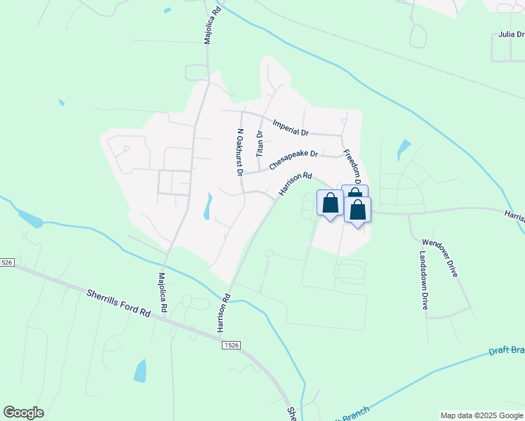 map of restaurants, bars, coffee shops, grocery stores, and more near 1870 Harrison Road in Salisbury
