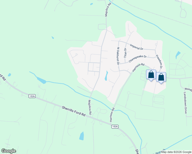 map of restaurants, bars, coffee shops, grocery stores, and more near 1385 Majolica Road in Salisbury