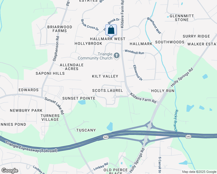 map of restaurants, bars, coffee shops, grocery stores, and more near 128 Bally Shannon Way in Apex