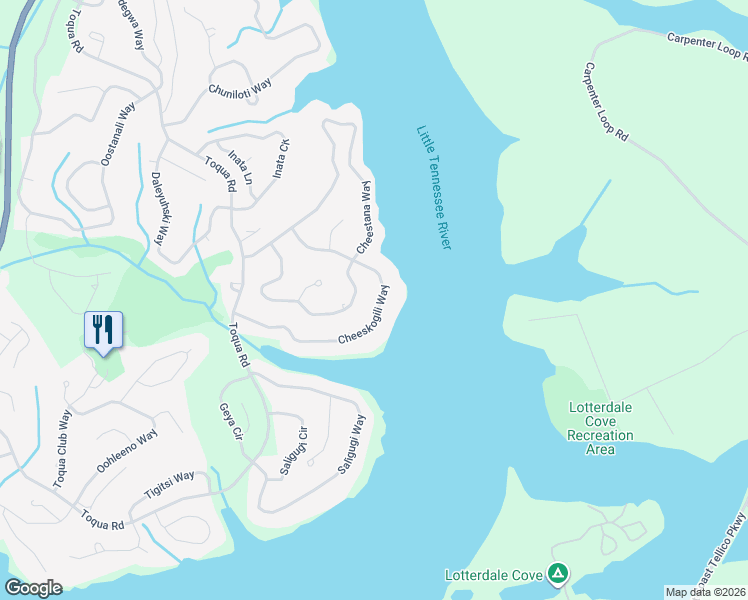 map of restaurants, bars, coffee shops, grocery stores, and more near 140 Cheeskogili Way in Loudon