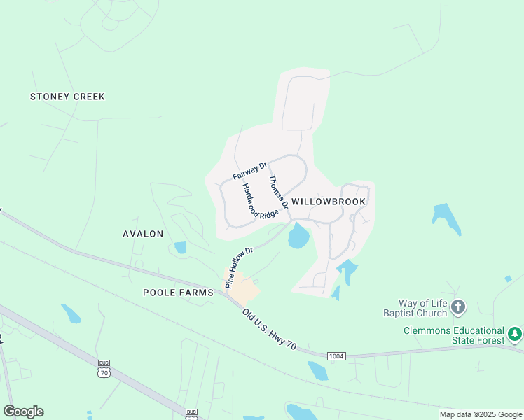 map of restaurants, bars, coffee shops, grocery stores, and more near 208 Hardwood Ridge in Clayton